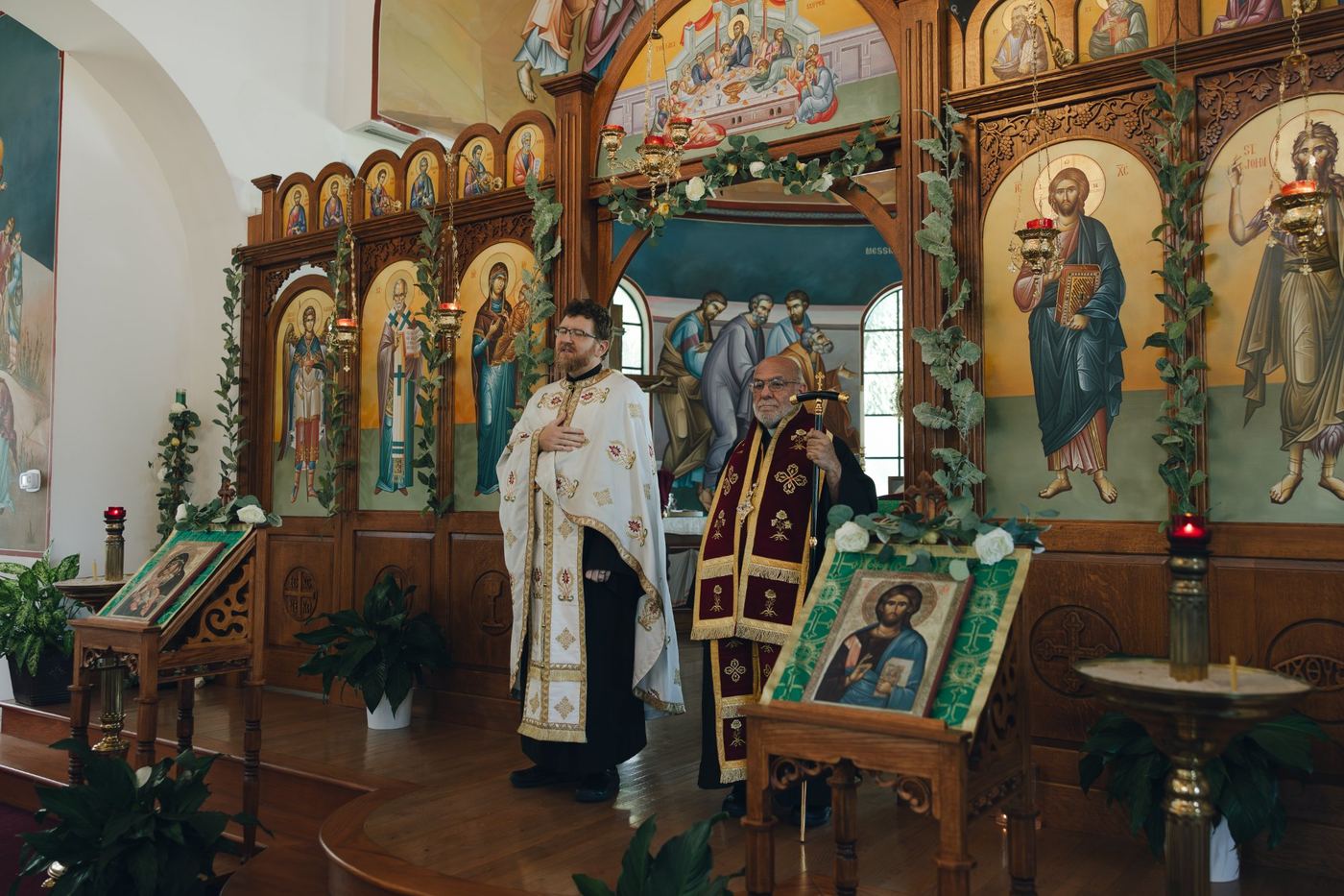 Fr. Nathaniel and clergy at the iconostasis